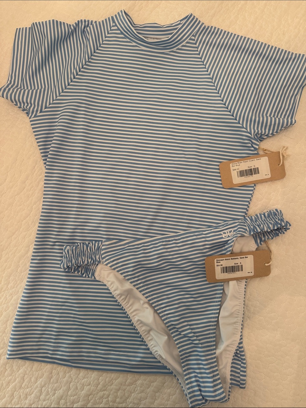 Albion fit Sandbar Blue and White Striped Women’s Bikini Set